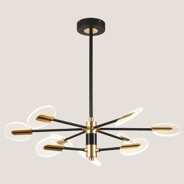 ARTE ILLUMINA ΦΩΤΙΣΤΙΚΟ ΚΡΕΜΑΣΤΟ 9ΦΩΤΟ LED 63W 3CCT 88X65 ΜΑΥΡΟ/ΧΡΥΣΟ Eurolamp 144-10012