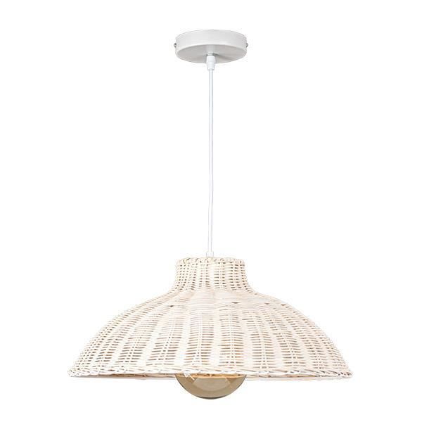 ΦΩΤΙΣΤΙΚΟ ΚΡΕΜΑΣΤΟ ΜΟΝΟΦΩΤΟ Ε27 MAX 60W D450XH180 RATTAN ΛΕΥΚΟ ARTE ILLUMINA KAI Eurolamp 144-33017