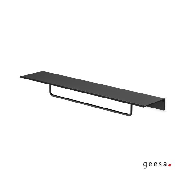 Εταζέρα με Πετσετοκρεμάστρα 60cm Black Matt Geesa Leev 8207/60-400