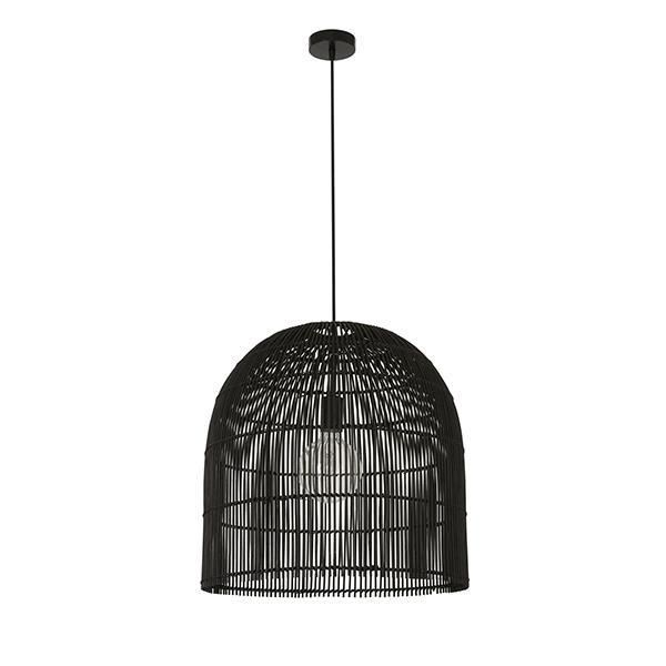 ΦΩΤΙΣΤΙΚΟ ΚΡΕΜΑΣΤΟ ΜΟΝΟΦΩΤΟ  Ε27 MAX 60W D500X500 RATTAN  ΜΑΥΡΟ ARTE ILLUMINA KAI Eurolamp 144-33015