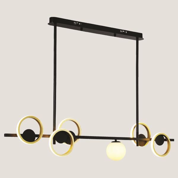 ARTE ILLUMINA ΦΩΤΙΣΤΙΚΟ ΚΡΕΜΑΣΤΟ ΓΡΑΜΜΙΚΟ LED 33W+1XG9 3000Κ 120X30X30 ΧΡΥΣΟ/ΜΑΥΡΟ Eurolamp 144-16003