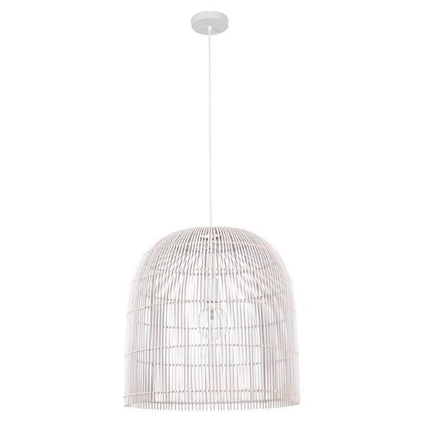 ΦΩΤΙΣΤΙΚΟ ΚΡΕΜΑΣΤΟ ΜΟΝΟΦΩΤΟ  Ε27 MAX 60W D500X500 RATTAN ΛΕΥΚΟ ARTE ILLUMINA KAI Eurolamp 144-33016