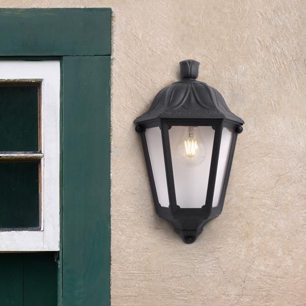 FUMAGALLI IESSE ΑΠΛΙΚΑ ΤΟΙΧΟΥ ΜΑΥΡΗ ΜΙΣΟ ΦΑΝΑΡΑΚΙ E27 350X220mm Eurolamp 145-26235
