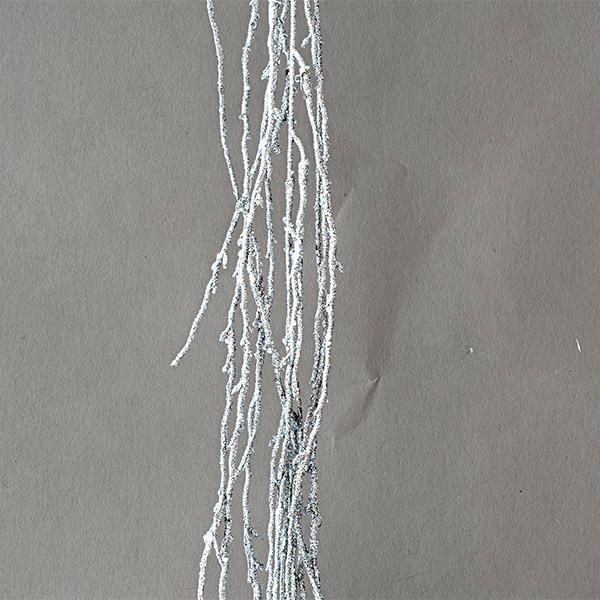 ΚΛΑΔΙ ΚΡΕΜΑΣΤΟ, ΜΕ GLITTER, ΑΣΗΜΙ, 160cm Eurolamp 600-45400