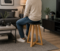 Σκαμπώ Bamboo Μαύρο/Μπεζ 30x30x43cm MRShome DS-2673000