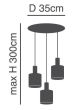 SE21-GM-4-3BL-SH1 ADEPT TUBE Gold Matt Pendant White Fabric Shade+ HOMELIGHTING 77-8600