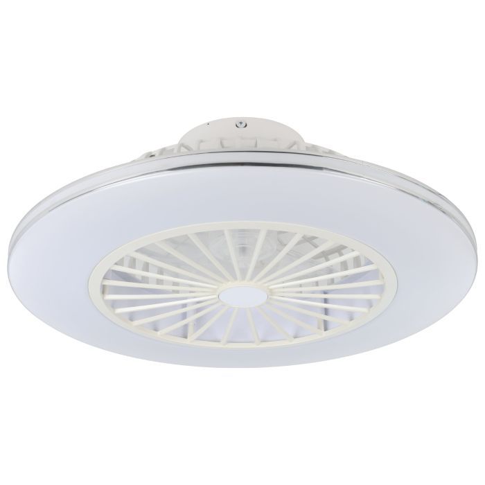 Ανεμιστήρας Οροφής Ø55xH20cm Led 3x12,6w 4500lm Tunable 2700-6500K 220-240V,50Hz Λευκός-Ασημί Eglo Lovisca 35142