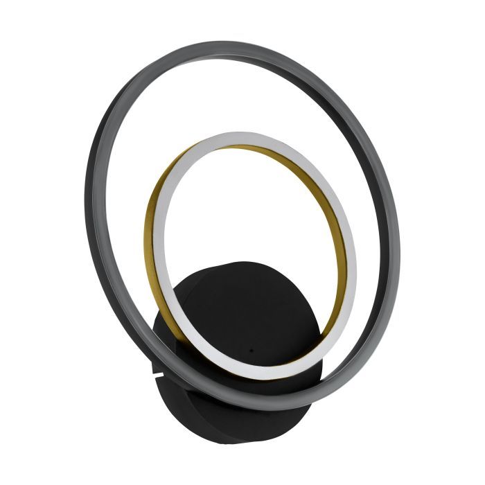 Φωτιστικό Επιτοίχιο 5xH32,5cm Μαύρο-Χρυσαφί LED 3000K 1700lm Ρυθμιζόμενο Eglo Lanacera 390088