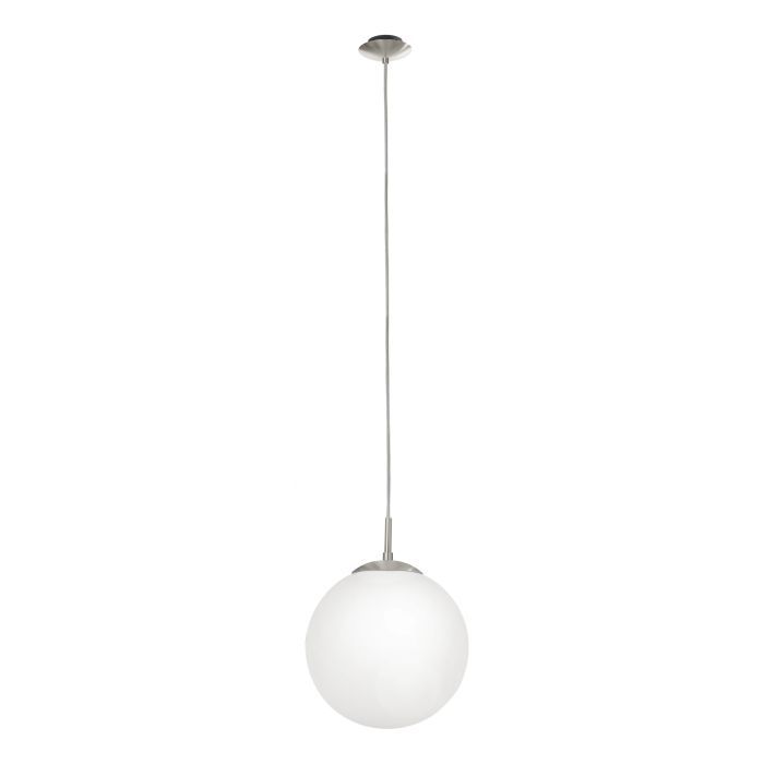 Φωτιστικό Μονόφωτο Ø250xH1100mm 1xE27 Μέταλλο Νίκελ Ματ -Γυαλί Οπαλίνα Eglo Rondo 85262