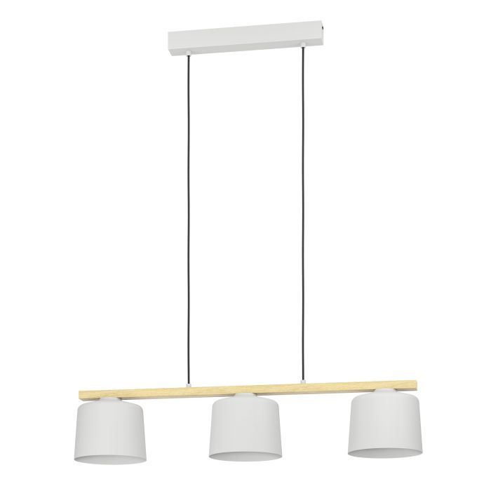 Κρεμαστό Φωτιστικό Τρίφωτο Ράγα 3xE27 L91xH110cm Χάλυβας -Ξύλο Eglo Mariel 900362