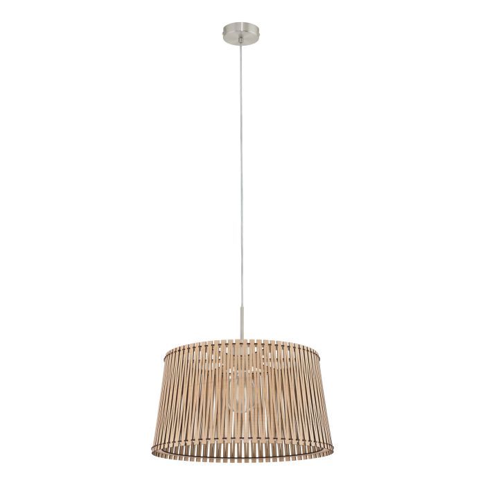 Φωτιστικό Κρεμαστό Ø45εκ. 1*Ε27 Νίκελ Σατινέ-Ξύλο Eglo Sendero 96193