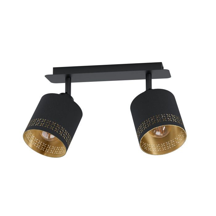 Φωτιστικό Σποτ Δίφωτο 33,50 εκ. Ø12 εκ. 2*Ε27 Μαύρο -Χρυσό Eglo Esteperra 99277