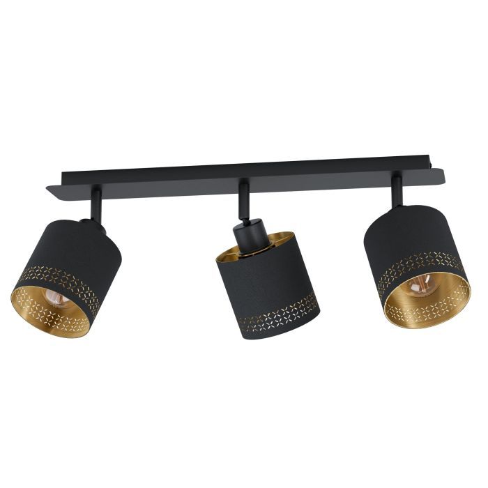 Φωτιστικό Σποτ Τρίφωτο  33,50 εκ. Ø12 εκ. 3*Ε27 Μαύρο -Χρυσό Eglo Esteperra 99278