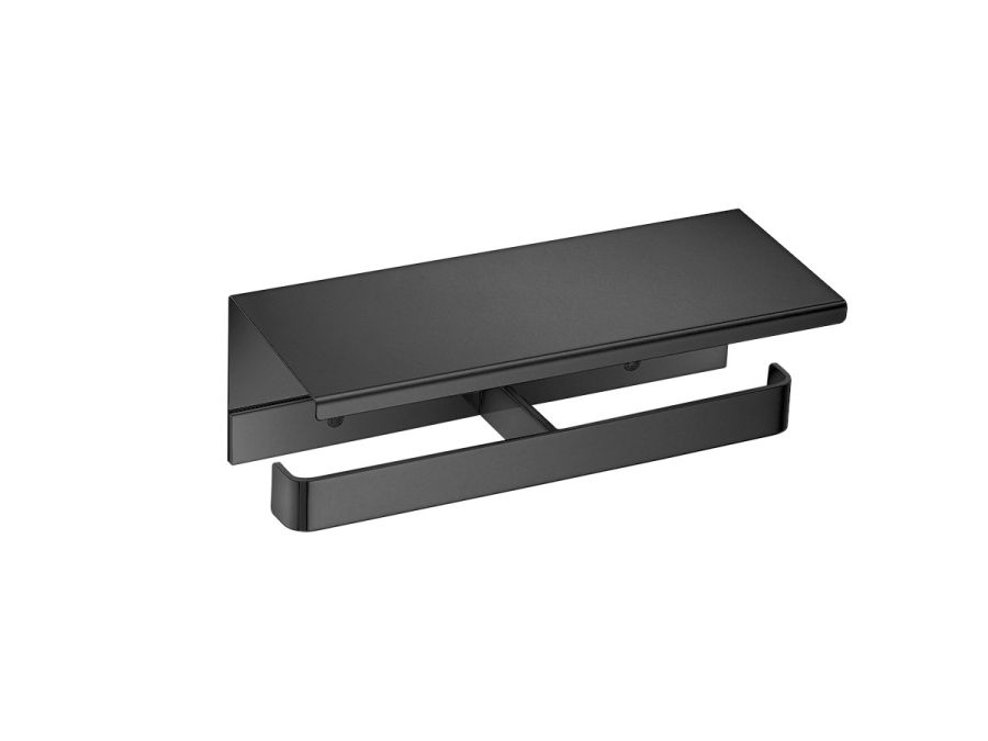 Χαρτοθήκη Διπλή με Καπάκι Επίτοιχη Graphite Dark Sanco Aegean 26927-122