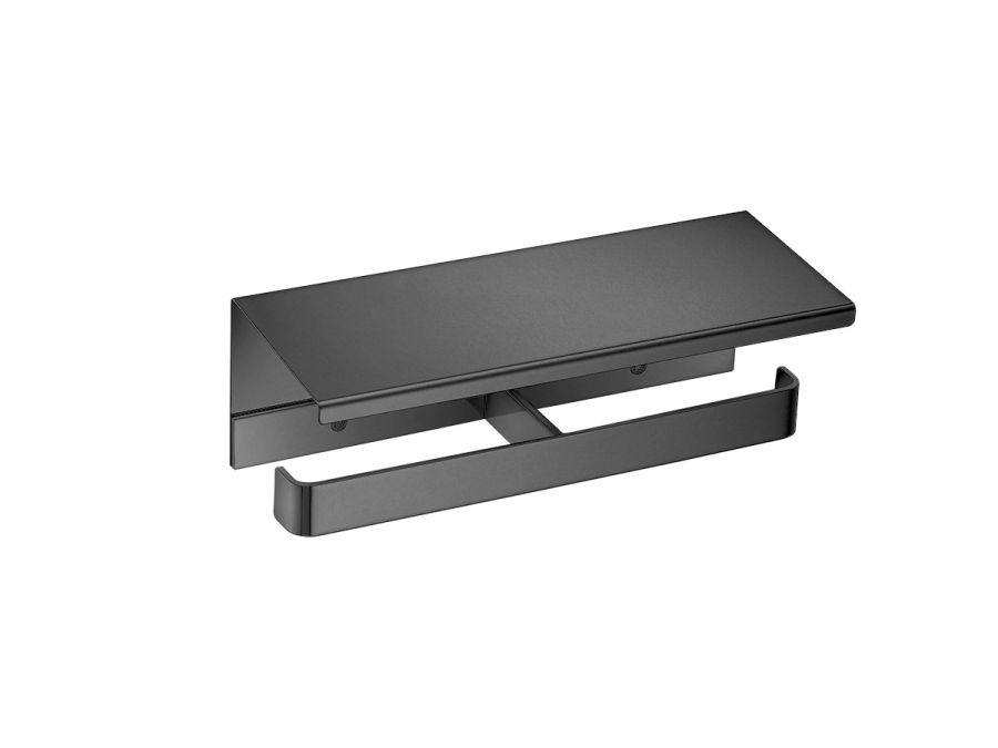 Χαρτοθήκη Διπλή με Καπάκι Επίτοιχη Antracite Grained Sanco Aegean 26927-M118