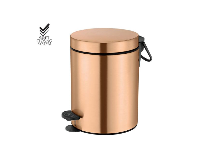 Χαρτοδοχείο 5lt  Χρώμα Brushed Gold 24K Soft Closιng Sanco Waste Bins 90680-AB5