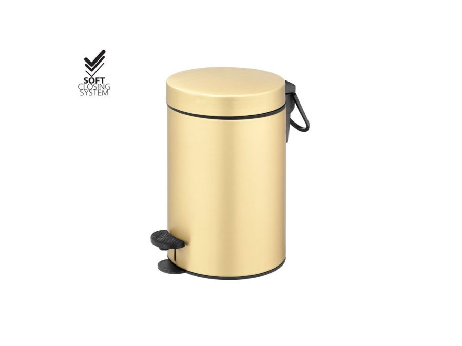 Χαρτοδοχείο 3lt Soft Closιng System Brushed Brass Sanco Waste Bins 90689-AB12