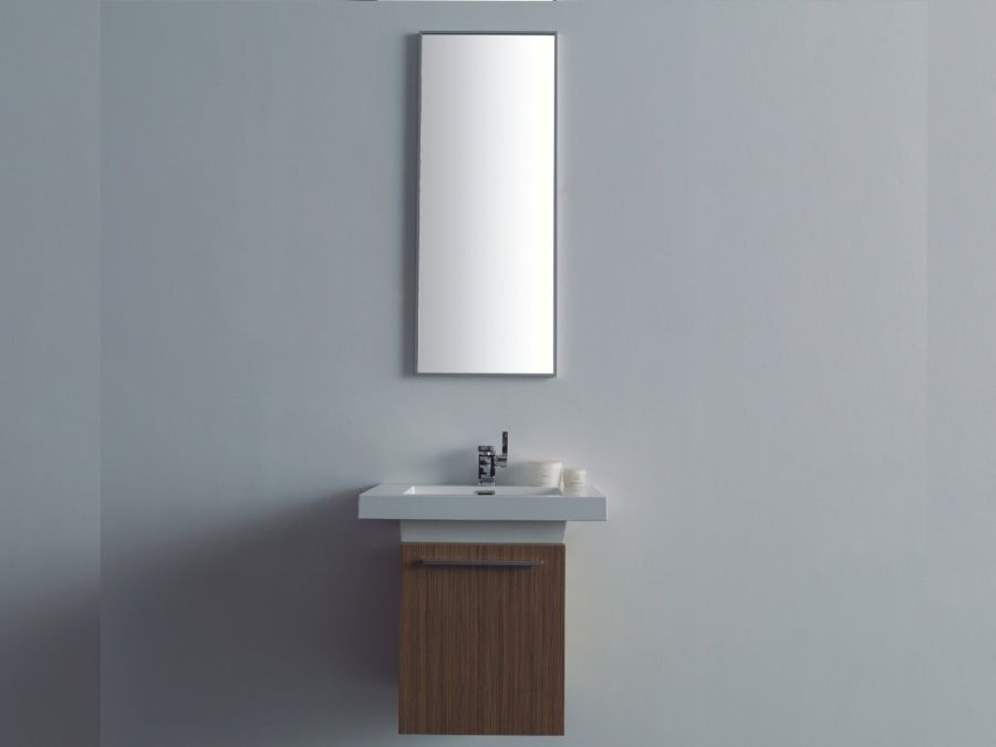 Σετ Έπιπλο Μπάνιου-Νιπτήρας Τύπου Corian 40cm-Καθρέπτης 40x100cm, Χρώμα Cherry ECO-40A FT21.040.006C 