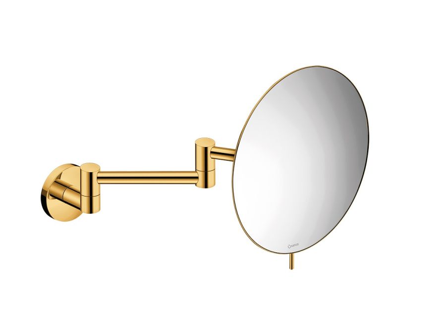 Καθρέπτης Μεγεθυντικός Επιτοίχιος Ø20 εκ.Διπλός Βραχίονας Μεγέθυνση *3 Gold 24K Sanco Mirrors MR-701-A05