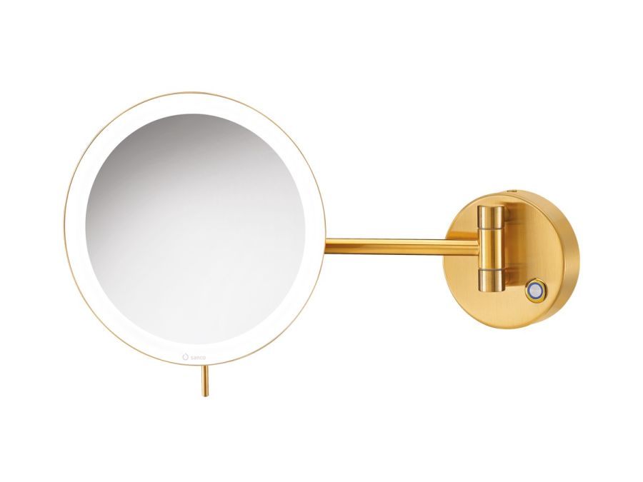 Καθρέπτης ΜεγεθυντικόςØ20*D33,5 cm IP44  5w Led 12V Ø20 εκ. Μεγένθυση *3 Brushed Gold 24K Sanco MRLED-705-AB5 