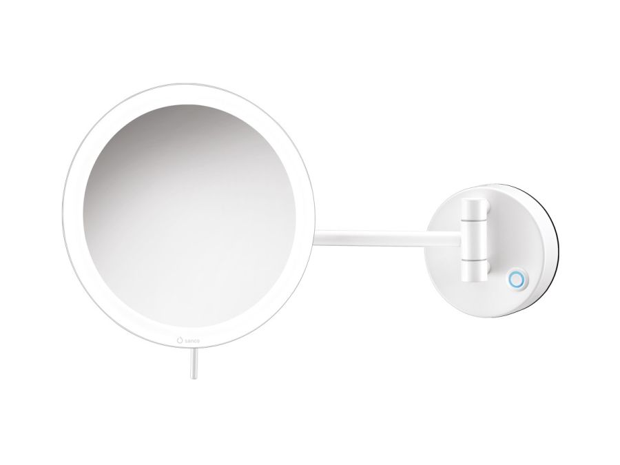 Καθρέπτης Επιτοίχιος Μεγεθυντικός 5w Led 12V Ø20 εκ. Μεγένθυση *3 Λευκό Ματ Sanco MRLED-705-Μ101