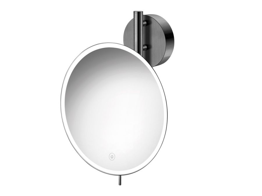 Καθρέπτης Μεγεθυντικός Led 5w IP44 Επιτοίχιος Ø25 εκ. Μεγέθυνση x5 Brushed Gun Metal Sanco Mirrors MRLED-764-AB23