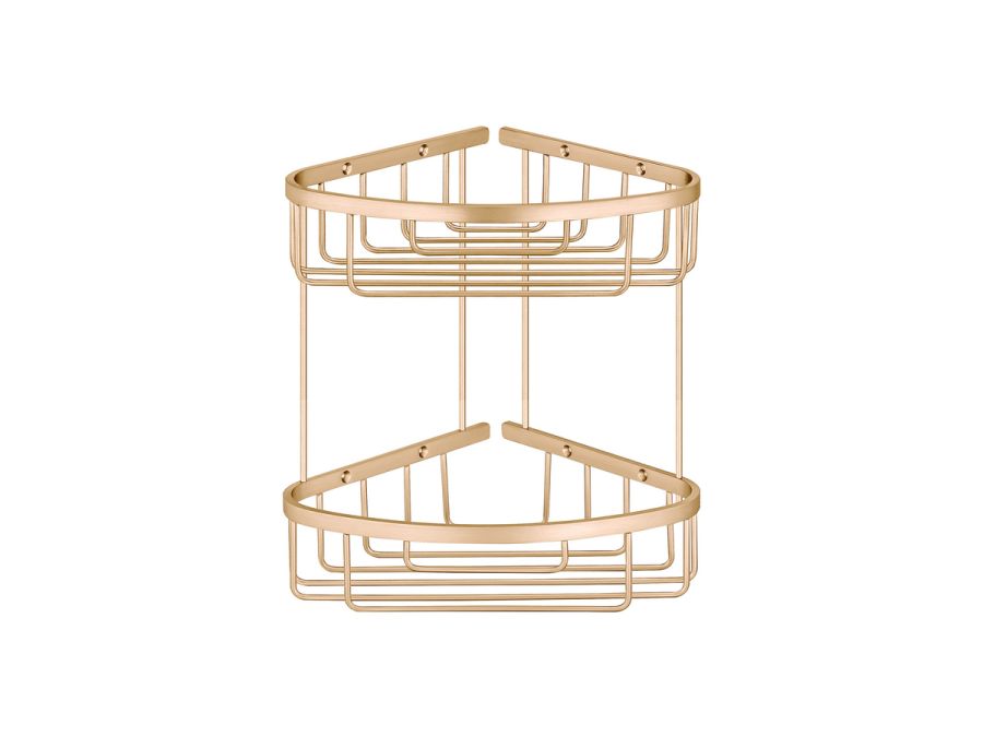 Sanco Shower Baskets Διπλή γωνιακή Θήκη PVD θερμό μπρονζέ βουρτσιστό 00009-PVD-01BR