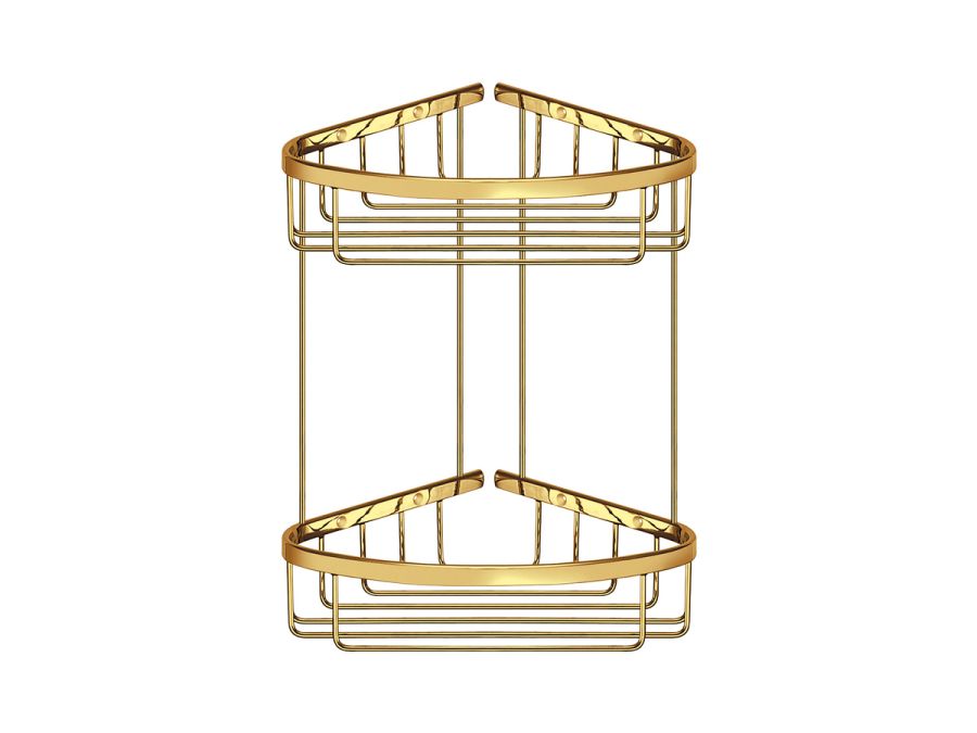 Sanco Shower Baskets Διπλή γωνιακή Θήκη PVD χρυσό ορείχαλκο γυαλιστερό 00009-PVD-02PL