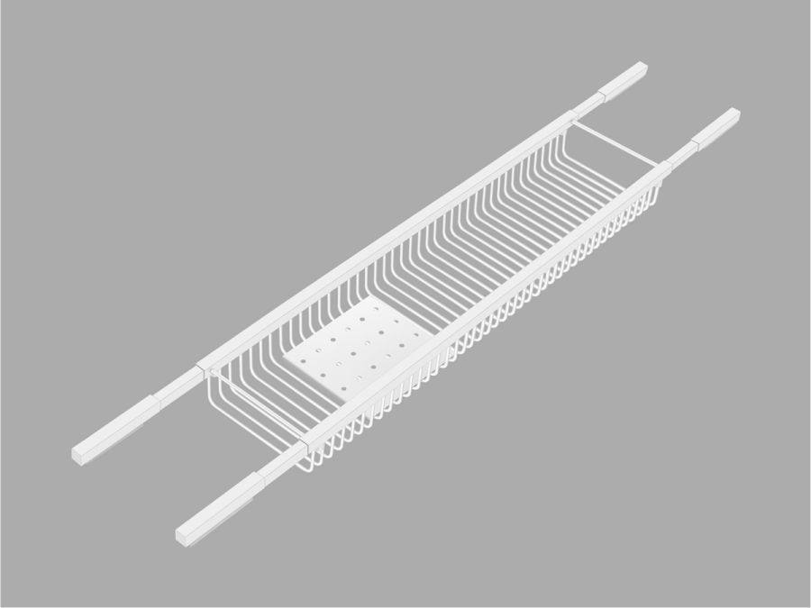 Sanco Shower Baskets Σπογγοθήκη Μπανιέρας Ρυθμιζόμενη Τετράγωνη Λευκό ματ 00151-Μ101