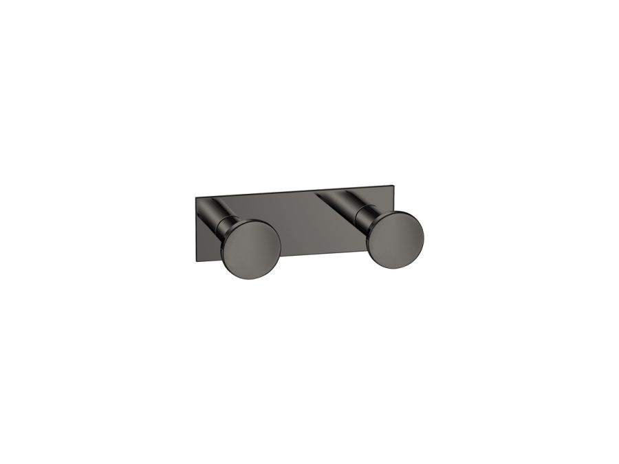Sanco Bath Robe Hook & Door Stop Διπλό Άγκιστρο PVD gun metal γυαλιστερό 00682-PVD-05PL