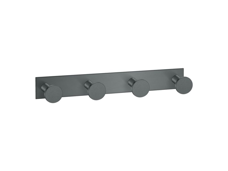 Sanco Bath Robe Hook & Door Stop Τετραπλό άγκιστρο Ανθρακί ανάγλυφο 00684-Μ118