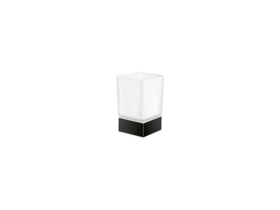Sanco Bathroom Set Επικαθήμενη Ποτηροθήκη Μαύρο ματ 90155-Μ116