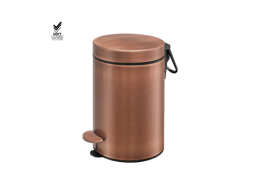 Sanco Waste Bins Χαρτοδοχείο 3 lt Soft Close (AISI 304) Χάλκινο ματ 90603-Μ26