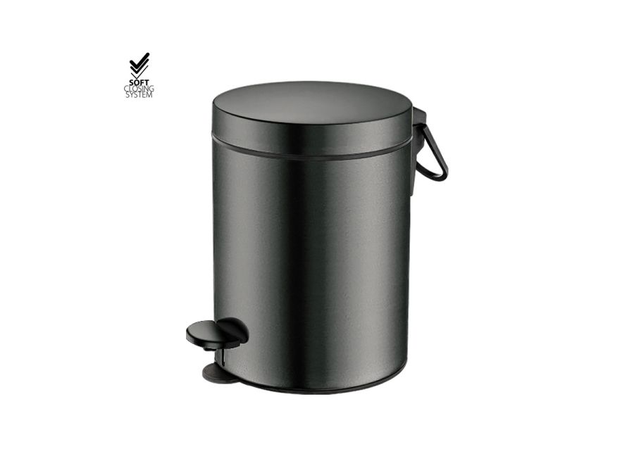 Sanco Waste Bins Χαρτοδοχείο 5 lt Soft Close (AISI 304) PVD gun metal βουρτσιστό 90605-PVD-05BR