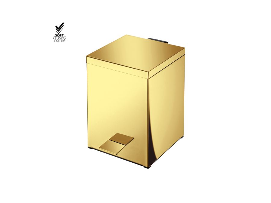 Sanco Waste Bins Χαρτοδοχείο 5lt PVD χρυσό ορείχαλκο γυαλιστερό 90677-PVD-02PL