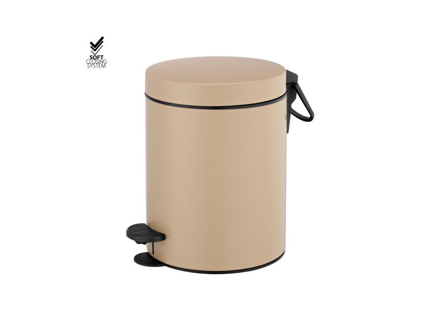 Sanco Waste Bins Χαρτοδοχείο 5lt Soft Closing System Μόκα ματ 90680-M103