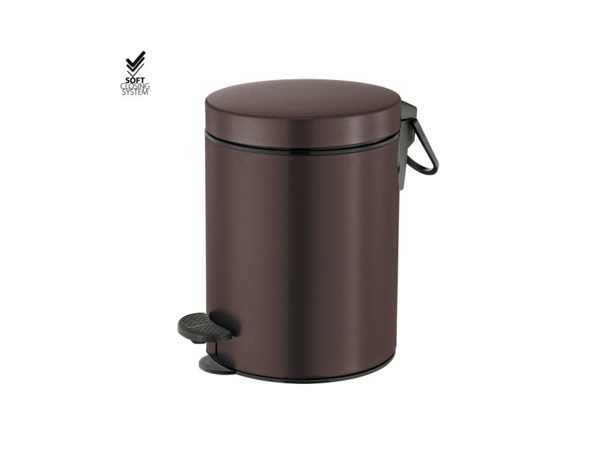Sanco Waste Bins Χαρτοδοχείο 5lt Soft Closing System Wenge ανάγλυφο 90680-Α75