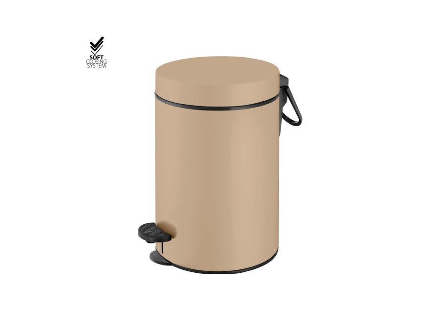 Sanco Waste Bins Χαρτοδοχείο 3lt Soft Closing System Μόκα ματ 90689-M103