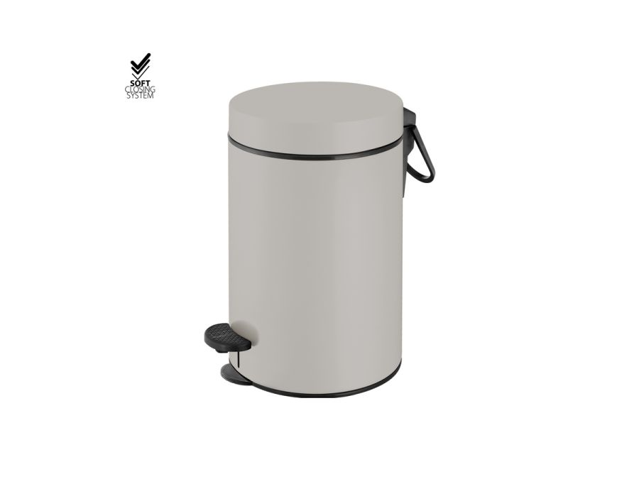 Sanco Waste Bins Χαρτοδοχείο 3lt Soft Closing System Γκρι τσιμέντου ματ 90689-M104