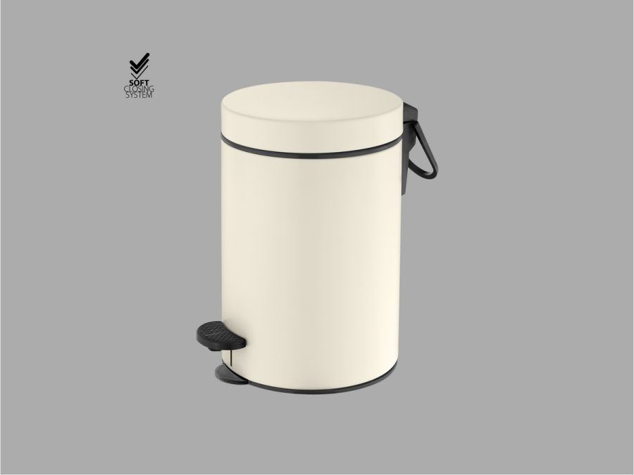 Sanco Waste Bins Χαρτοδοχείο 3lt Soft Closing System Μπεζ ματ 90689-Μ102