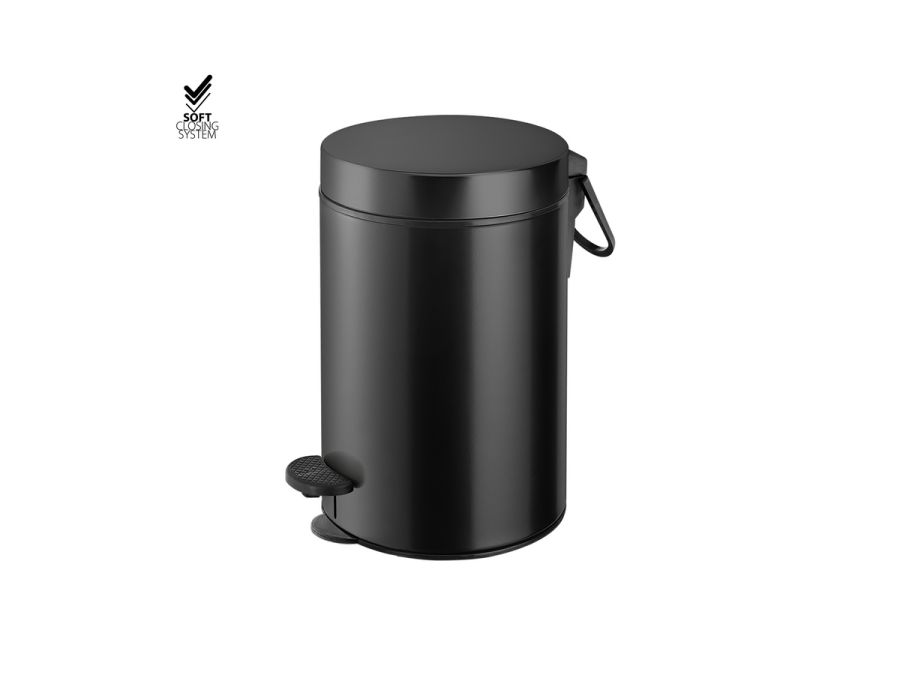 Sanco Waste Bins Χαρτοδοχείο 3lt Soft Closing System Μαύρο ματ 90689-Μ116