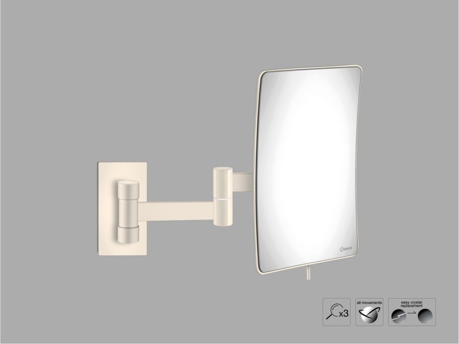 Sanco Cosmetic mirrors Μεγεθυντικός καθρέπτης x3 (Διπλό βραχίονα) Μπεζ ματ MR-301-Μ102