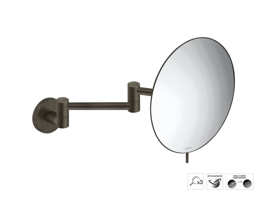Sanco Cosmetic mirrors Μεγεθυντικός καθρέπτης x3 (Διπλό βραχίονα) Σκούρο μπρονζέ ματ MR-701-DM25