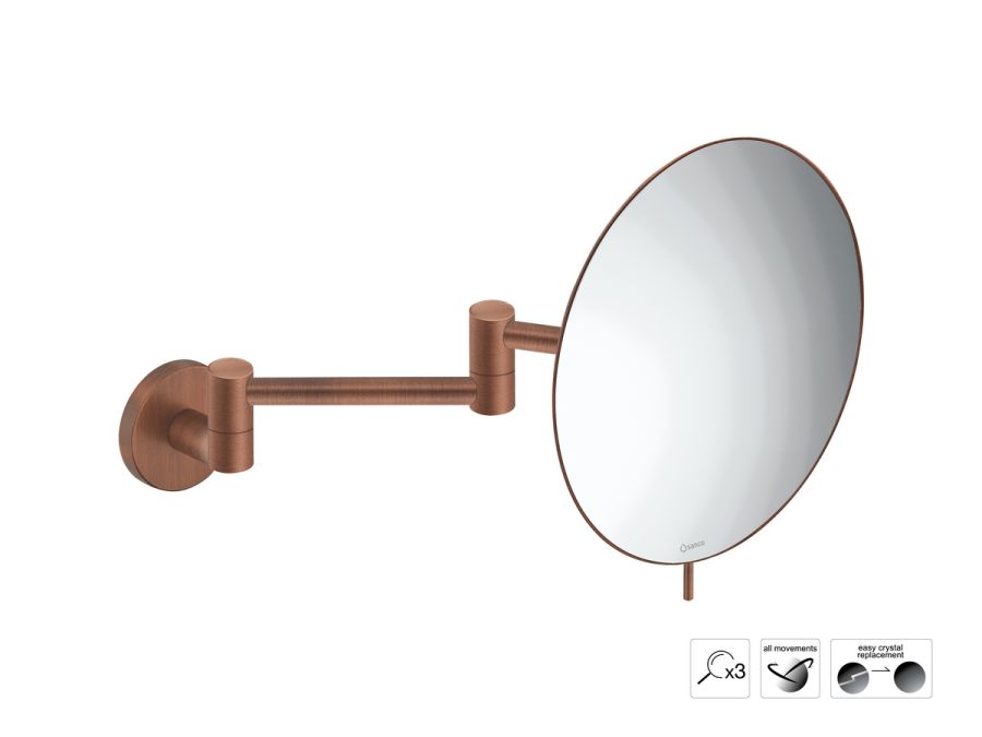 Sanco Cosmetic mirrors Μεγεθυντικός καθρέπτης x3 (Διπλό βραχίονα) Χάλκινο ματ MR-701-Μ26