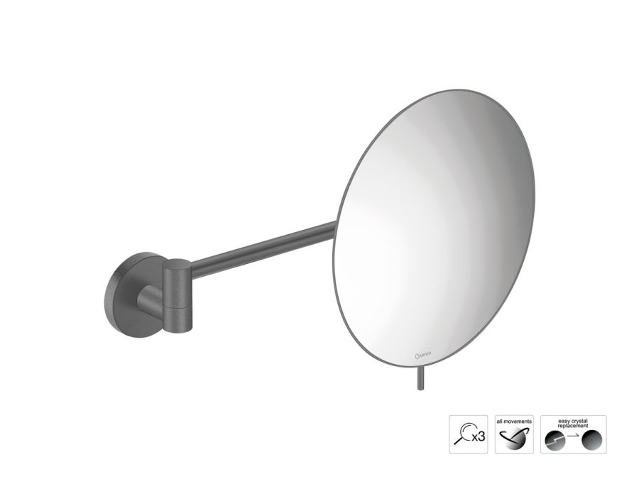 Sanco Cosmetic mirrors Μεγεθυντικός καθρέπτης x3 Ανθρακί ανάγλυφο MR-705-Μ118
