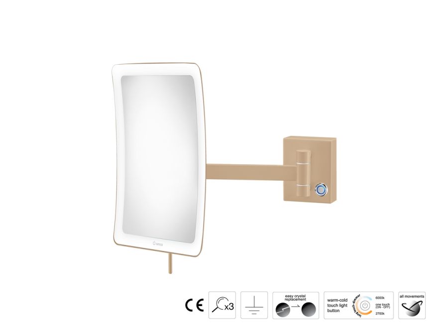 Sanco LED Cosmetic mirrors Μεγεθυντικός καθρέπτης x3 με LED Μόκα ματ MRLED-305-M103