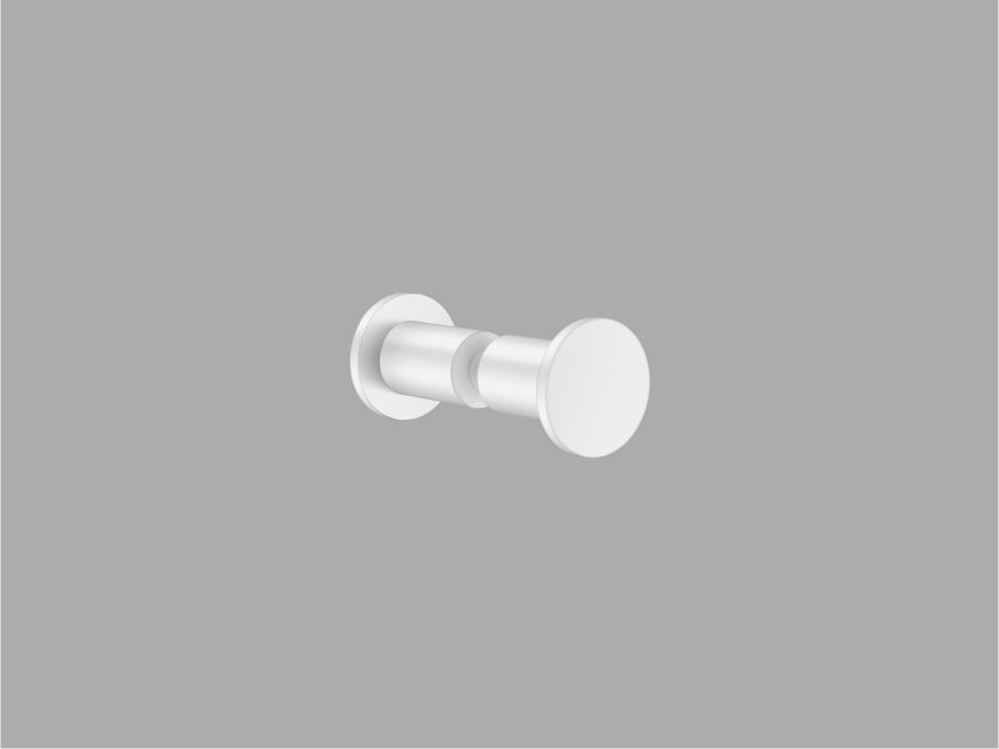 Sanco Glass Door Accessories Διπλό Πόμολο / Άγκιστρο Λευκό ματ SET-GL0670-Μ101