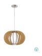 Κρεμαστό Φωτιστικό D40xH130cm 1xE27 Ξύλο-Γυαλί Eglo Stellato E27 σε Καφέ Χρώμα 95598