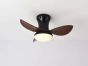 SE LED F65 ADAM BLACK-BROWN FAN 25W SΜΑRT WITH CONTROL 65x65x20cm 3000k-6500k 85-265V 2 YEARS W HOMELIGHTING 77-50628