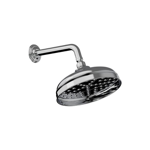Horus Ascott Classic Collection - Anti-scale Nozzles Shower Head Ø 220 Mm with Arm - Wall Mounting - Polished Nickel 00.516-NB
